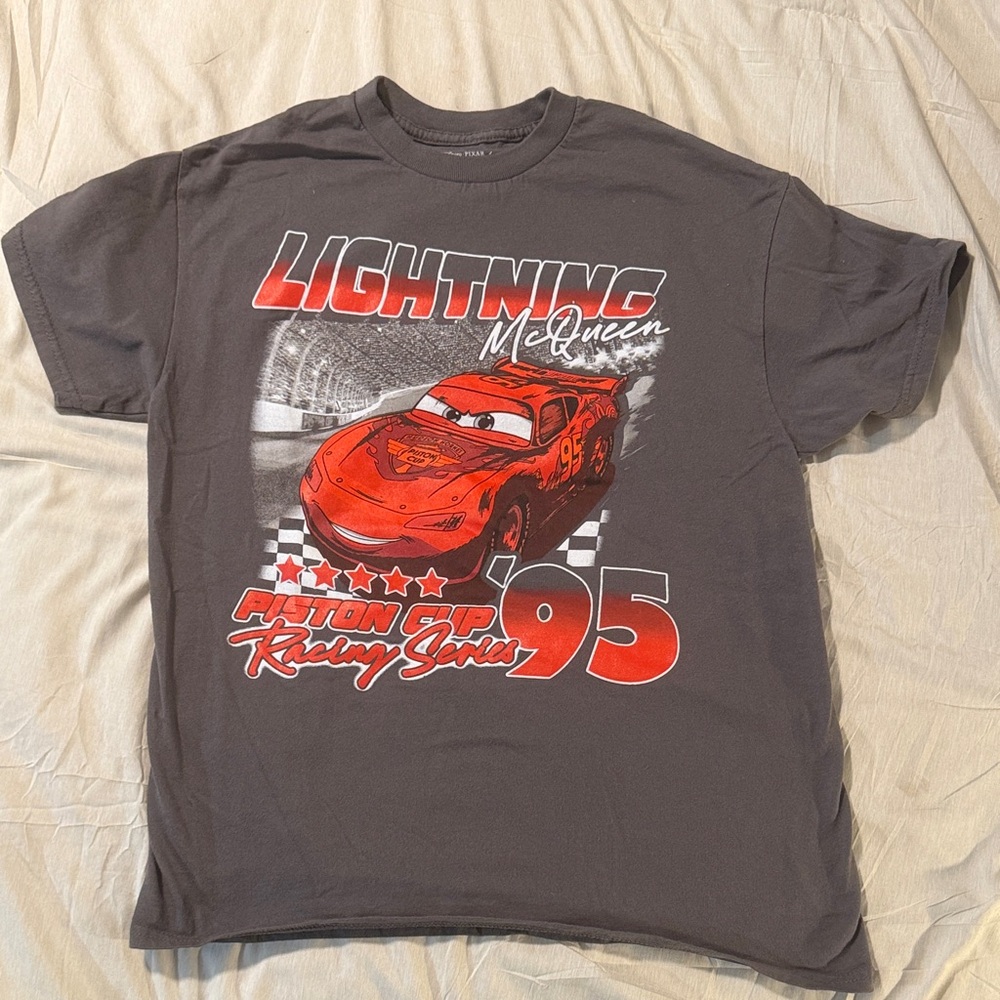 Disney Gray Lightning McQueen Short Sleeve Tee
